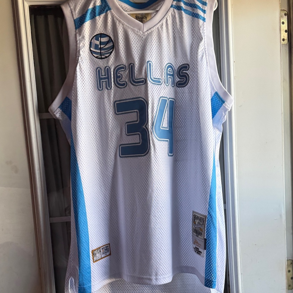 Nostalgia White and Blue Headgear Classics Jersey